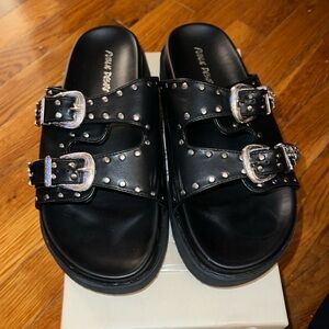 Public Desire - FRONTIE Buckle Sandal Size 7